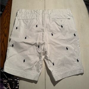 Polo by Ralph Lauren Men’s White Shorts with Navy Pony Embroidery